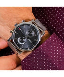Buy Shop Tommy Hilfiger Kane Black Dial Silver Mesh Bracelet Watch for Men - 1710402 USA Online