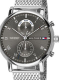 Buy Shop Tommy Hilfiger Kane Black Dial Silver Mesh Bracelet Watch for Men - 1710402 USA Online