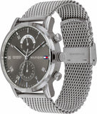 Buy Shop Tommy Hilfiger Kane Black Dial Silver Mesh Bracelet Watch for Men - 1710402 USA Online