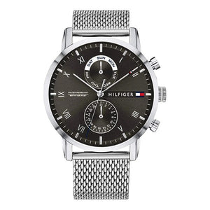 Buy Shop Tommy Hilfiger Kane Black Dial Silver Mesh Bracelet Watch for Men - 1710402 USA Online