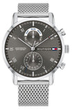 Buy Shop Tommy Hilfiger Kane Black Dial Silver Mesh Bracelet Watch for Men - 1710402 USA Online