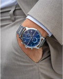 Buy Shop Tommy Hilfiger Kane Blue Dial Silver Steel Strap Watch for Men - 1710401 USA Online