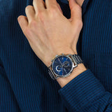 Buy Shop Tommy Hilfiger Kane Blue Dial Silver Steel Strap Watch for Men - 1710401 USA Online