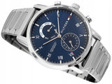 Buy Shop Tommy Hilfiger Kane Blue Dial Silver Steel Strap Watch for Men - 1710401 USA Online
