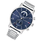 Buy Shop Tommy Hilfiger Kane Blue Dial Silver Steel Strap Watch for Men - 1710401 USA Online