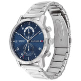 Buy Shop Tommy Hilfiger Kane Blue Dial Silver Steel Strap Watch for Men - 1710401 USA Online