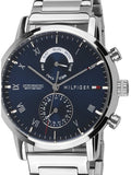Buy Shop Tommy Hilfiger Kane Blue Dial Silver Steel Strap Watch for Men - 1710401 USA Online