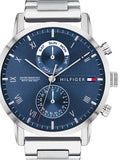 Buy Shop Tommy Hilfiger Kane Blue Dial Silver Steel Strap Watch for Men - 1710401 USA Online