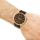 Buy Shop Tommy Hilfiger Kane Brown Dial Brown Leather Strap Watch for Men - 1710400 USA Online
