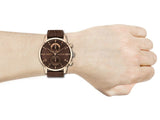 Buy Shop Tommy Hilfiger Kane Brown Dial Brown Leather Strap Watch for Men - 1710400 USA Online