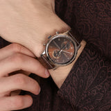 Buy Shop Tommy Hilfiger Kane Brown Dial Brown Leather Strap Watch for Men - 1710400 USA Online