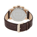 Buy Shop Tommy Hilfiger Kane Brown Dial Brown Leather Strap Watch for Men - 1710400 USA Online