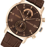 Buy Shop Tommy Hilfiger Kane Brown Dial Brown Leather Strap Watch for Men - 1710400 USA Online