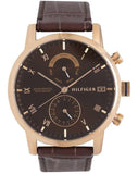Buy Shop Tommy Hilfiger Kane Brown Dial Brown Leather Strap Watch for Men - 1710400 USA Online