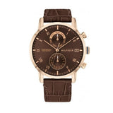 Buy Shop Tommy Hilfiger Kane Brown Dial Brown Leather Strap Watch for Men - 1710400 USA Online