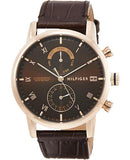Buy Shop Tommy Hilfiger Kane Brown Dial Brown Leather Strap Watch for Men - 1710400 USA Online