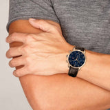 Buy Shop Tommy Hilfiger Kane Chronograph Blue Dial Brown Leather Strap Watch for Men - 1791399 USA Online