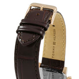 Buy Shop Tommy Hilfiger Kane Chronograph Blue Dial Brown Leather Strap Watch for Men - 1791399 USA Online