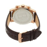Buy Shop Tommy Hilfiger Kane Chronograph Blue Dial Brown Leather Strap Watch for Men - 1791399 USA Online