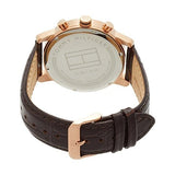 Buy Shop Tommy Hilfiger Kane Chronograph Blue Dial Brown Leather Strap Watch for Men - 1791399 USA Online