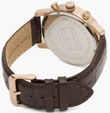 Buy Shop Tommy Hilfiger Kane Chronograph Blue Dial Brown Leather Strap Watch for Men - 1791399 USA Online