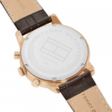 Buy Shop Tommy Hilfiger Kane Chronograph Blue Dial Brown Leather Strap Watch for Men - 1791399 USA Online