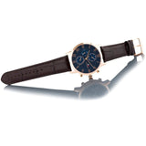 Buy Shop Tommy Hilfiger Kane Chronograph Blue Dial Brown Leather Strap Watch for Men - 1791399 USA Online
