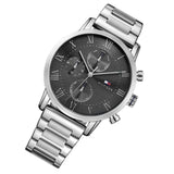 Buy Shop Tommy Hilfiger Kane Chronograph Grey Dial Silver Steel Strap Watch for Men - 1791397 USA Online