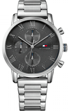 Buy Shop Tommy Hilfiger Kane Chronograph Grey Dial Silver Steel Strap Watch for Men - 1791397 USA Online