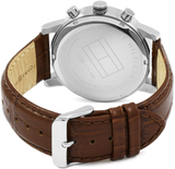 Buy Shop Tommy Hilfiger Kane Chronograph White Dial Brown Leather Strap Watch for Men - 1791400 USA Online