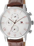 Buy Shop Tommy Hilfiger Kane Chronograph White Dial Brown Leather Strap Watch for Men - 1791400 USA Online