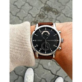 Buy Shop Tommy Hilfiger Kane Grey Dial Brown Leather Strap Watch for Men - 1710398 USA Online