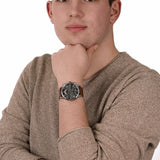 Buy Shop Tommy Hilfiger Kane Grey Dial Brown Leather Strap Watch for Men - 1710398 USA Online