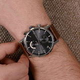 Buy Shop Tommy Hilfiger Kane Grey Dial Brown Leather Strap Watch for Men - 1710398 USA Online