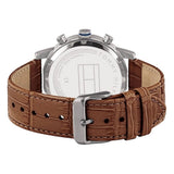 Buy Shop Tommy Hilfiger Kane Grey Dial Brown Leather Strap Watch for Men - 1710398 USA Online