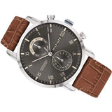Buy Shop Tommy Hilfiger Kane Grey Dial Brown Leather Strap Watch for Men - 1710398 USA Online