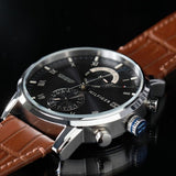 Buy Shop Tommy Hilfiger Kane Grey Dial Brown Leather Strap Watch for Men - 1710398 USA Online