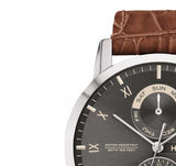 Buy Shop Tommy Hilfiger Kane Grey Dial Brown Leather Strap Watch for Men - 1710398 USA Online