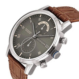 Buy Shop Tommy Hilfiger Kane Grey Dial Brown Leather Strap Watch for Men - 1710398 USA Online
