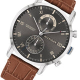 Buy Shop Tommy Hilfiger Kane Grey Dial Brown Leather Strap Watch for Men - 1710398 USA Online