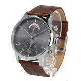 Buy Shop Tommy Hilfiger Kane Grey Dial Brown Leather Strap Watch for Men - 1710398 USA Online