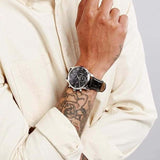Buy Shop Tommy Hilfiger Kane Quartz Black Dial Black Leather Strap Watch for Men - 1791401 USA Online