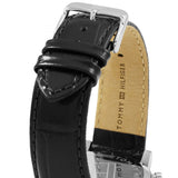Buy Shop Tommy Hilfiger Kane Quartz Black Dial Black Leather Strap Watch for Men - 1791401 USA Online