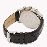 Buy Shop Tommy Hilfiger Kane Quartz Black Dial Black Leather Strap Watch for Men - 1791401 USA Online