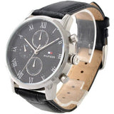 Buy Shop Tommy Hilfiger Kane Quartz Black Dial Black Leather Strap Watch for Men - 1791401 USA Online