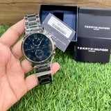 Buy Shop Tommy Hilfiger Kane Quartz Blue Dial Black Steel Strap Watch for Men - 1791456 USA Online