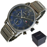 Buy Shop Tommy Hilfiger Kane Quartz Blue Dial Black Steel Strap Watch for Men - 1791456 USA Online