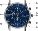 Buy Shop Tommy Hilfiger Kane Quartz Blue Dial Black Steel Strap Watch for Men - 1791456 USA Online
