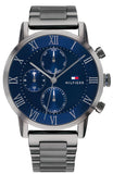 Buy Shop Tommy Hilfiger Kane Quartz Blue Dial Black Steel Strap Watch for Men - 1791456 USA Online