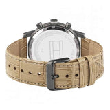 Buy Shop Tommy Hilfiger Kane White Dial Beige Leather Strap Watch for Men - 1710399 USA Online